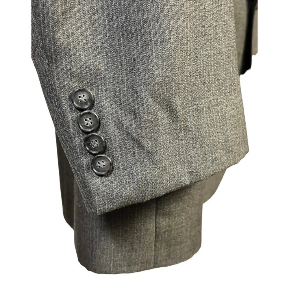 Austin Manor Sport Coat Grey Striped Notch Lapel 2-Button Mens‎ Size 46R Wool